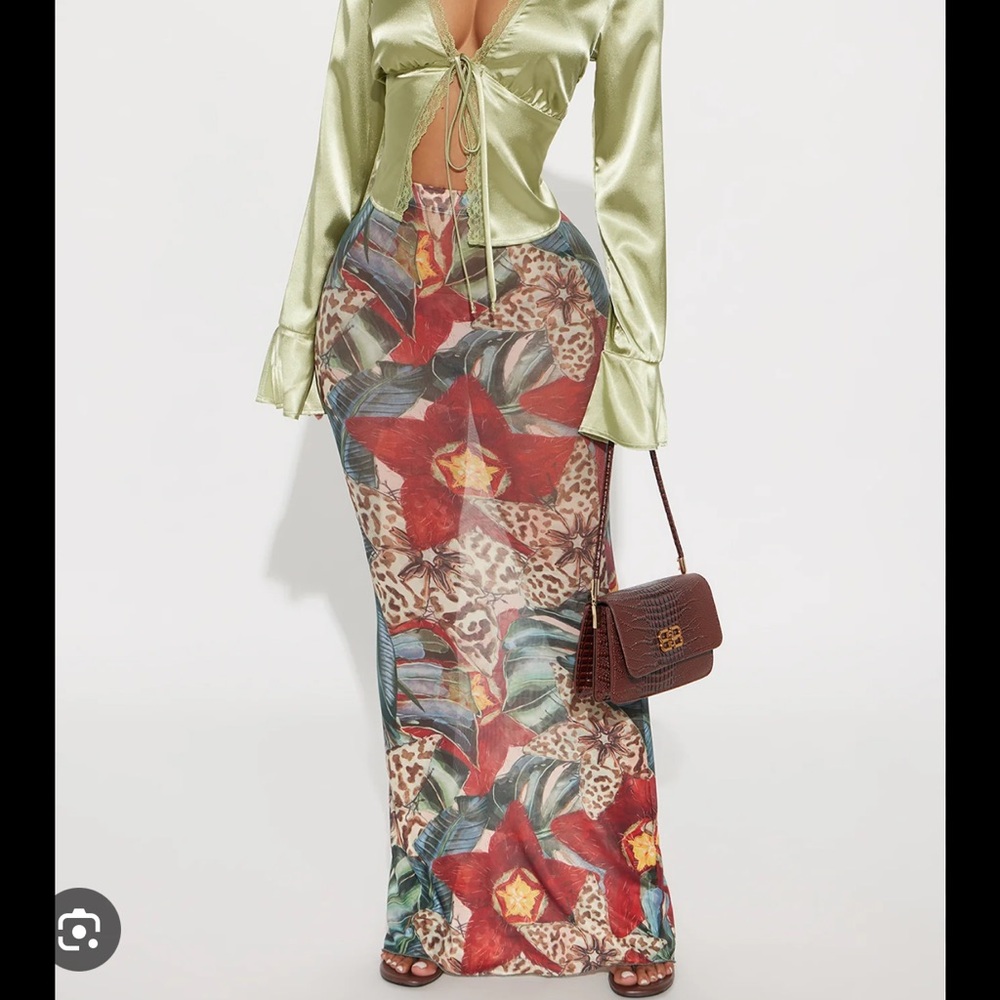 Floral Print Maxi Skirt